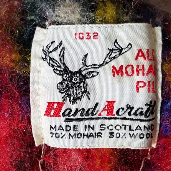 Hand Acraft Scard Mohair Wool Scotland Handmade Plaid Warm Soft Cozy Vintage - Picture 3 of 5